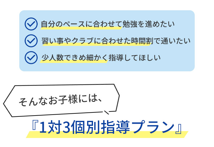 1対3個別指導プラン